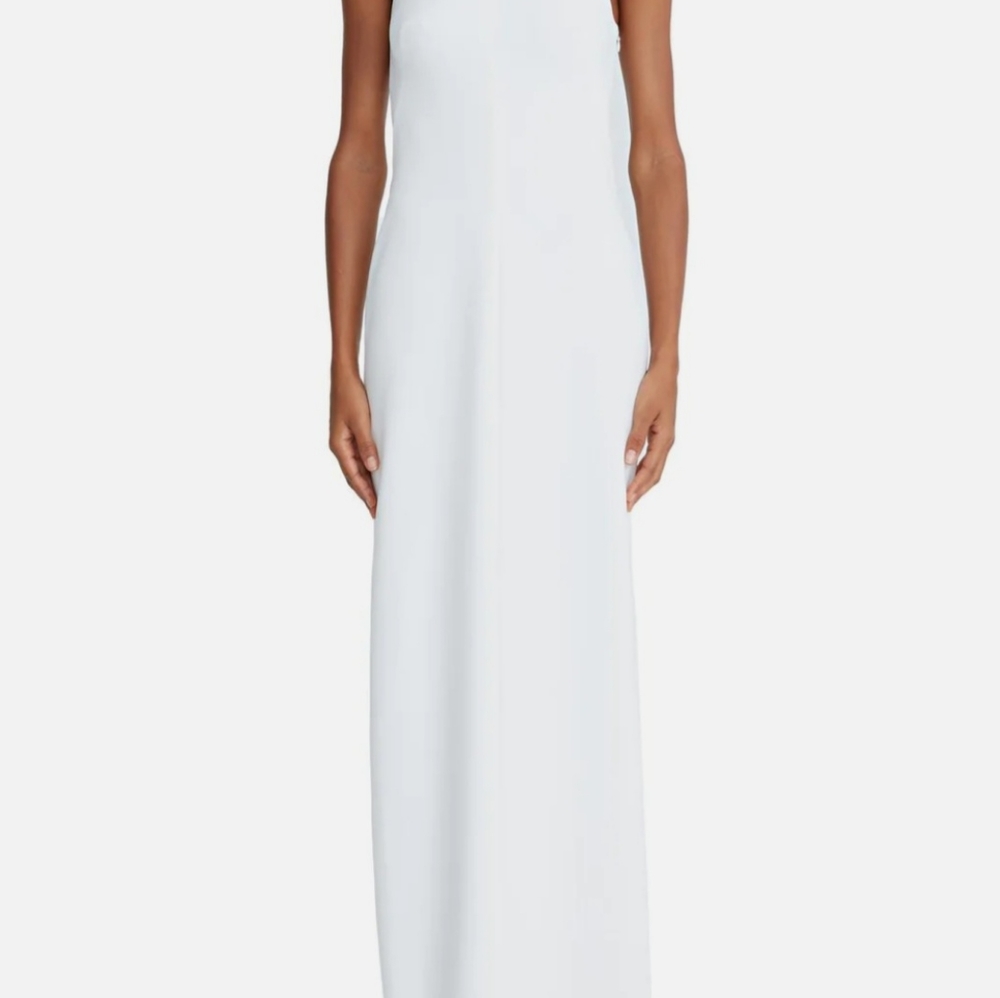 Halston Brianna Crepe Asymmetric Gown Size 16